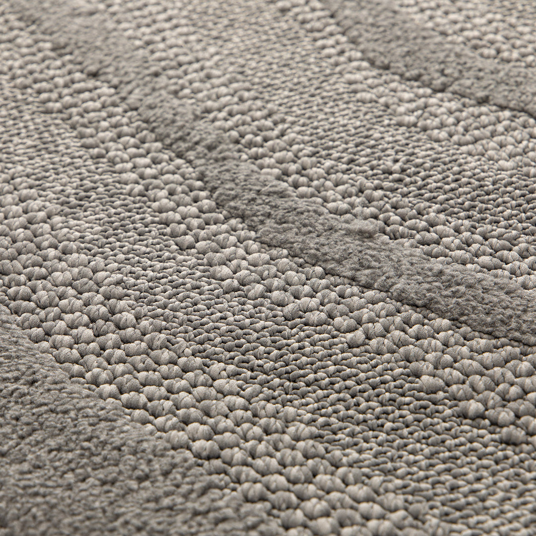 Релефен 3D Килим Вълни Сиво Лекси Стандартен / 120х170 см