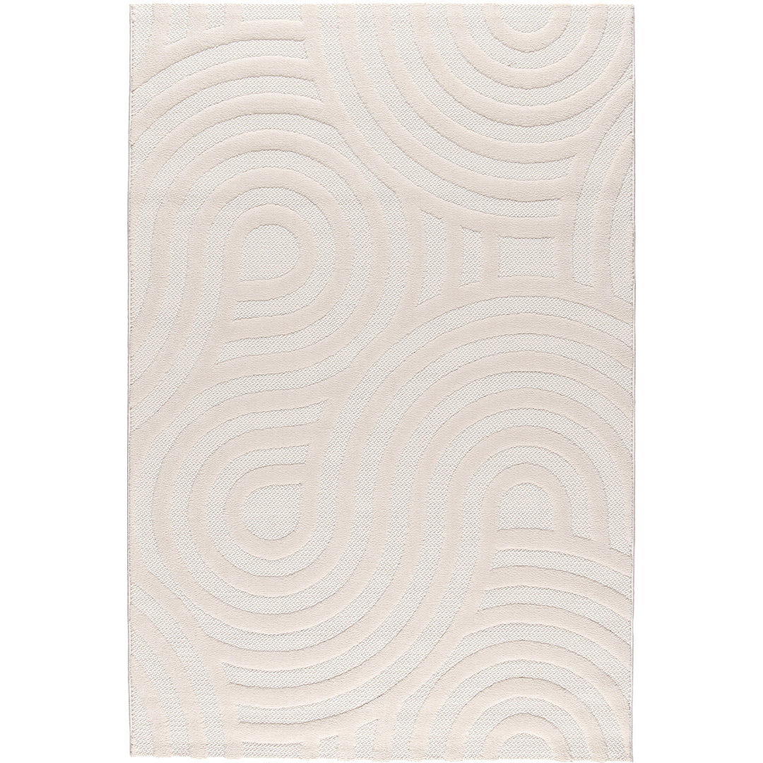 Релефен 3D Килим Извивки Кремаво Лекси Стандартен / 200 х 290