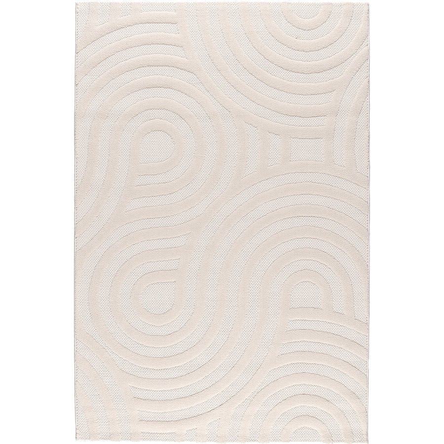 Релефен 3D Килим Извивки Кремаво Лекси Стандартен / 200 х 290