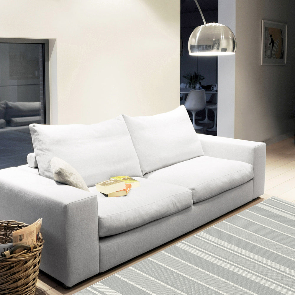 Плосък Килим Райе Сиво вътре/вън Есенца Стандартен / 120х170 см