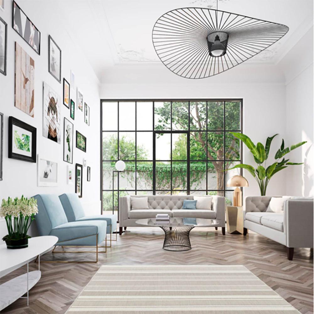 Плосък Килим Райе Бежово вътре/вън Есенца Стандартен / 120х170 см