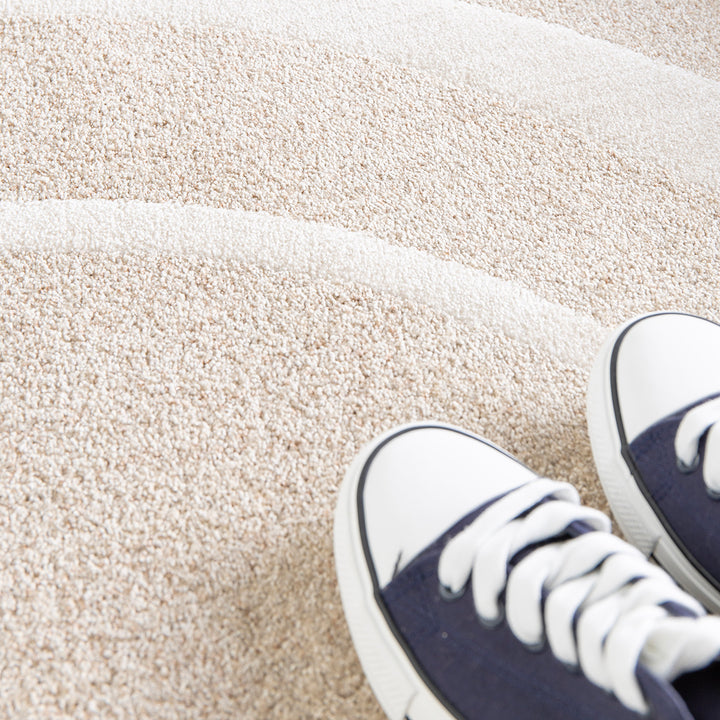 Модерен Килим Спирали Крем-бежово Тесоро Стандартен / 120х170 см