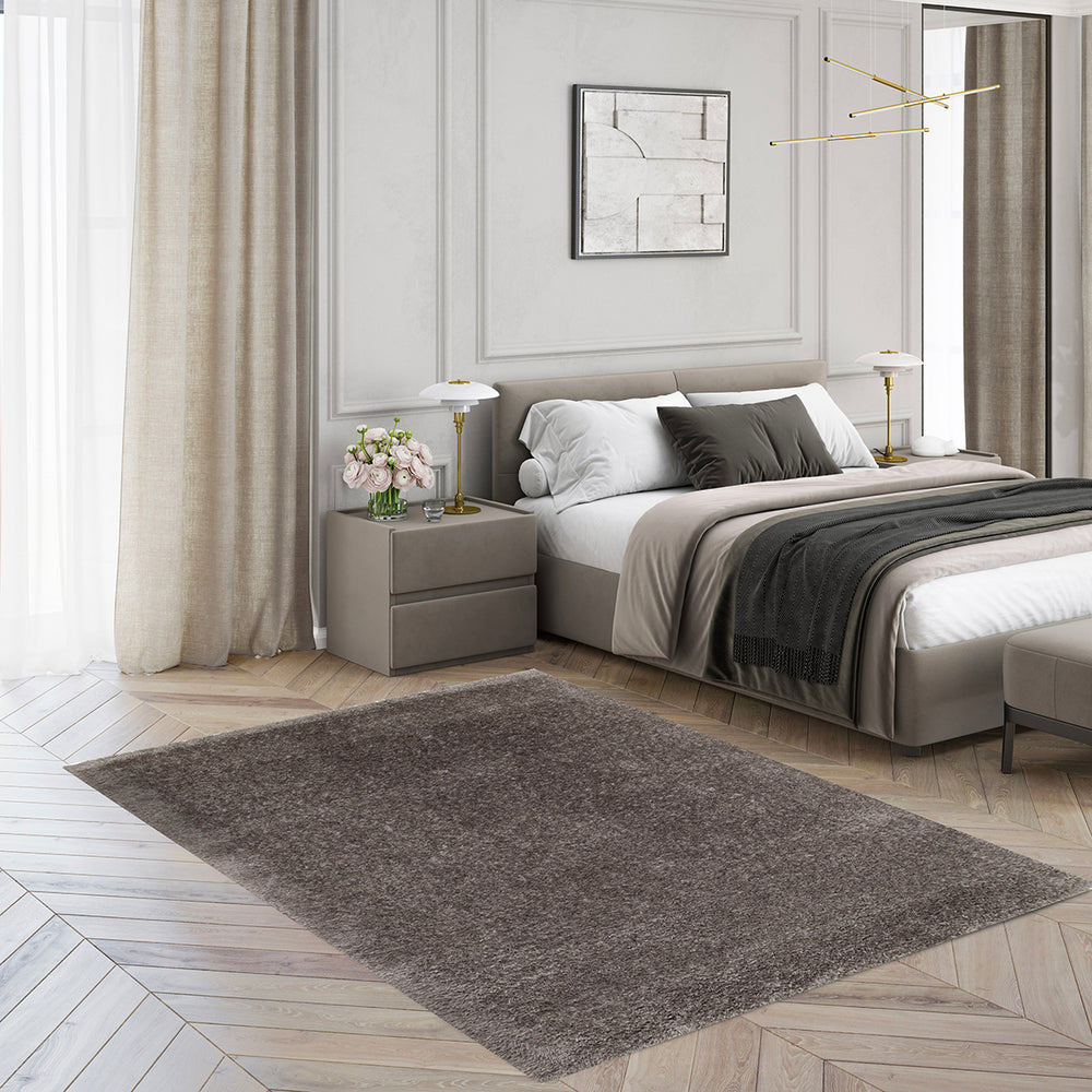 Пухкав Килим Сиво кафяво Рефлекшън Стандартен / 120х170 см