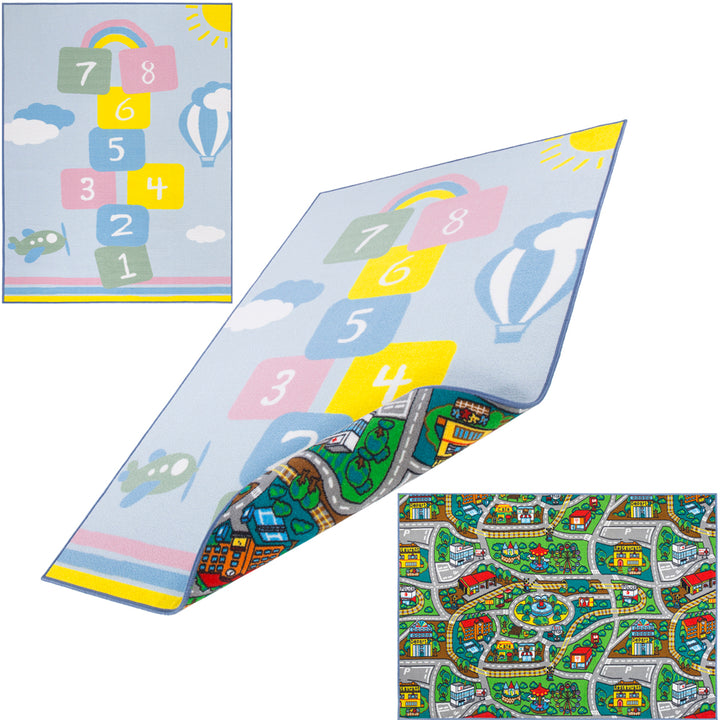 Детски Килим Kids 133/190 см за Детска стая -Duo Улици-Дама Многоцветен