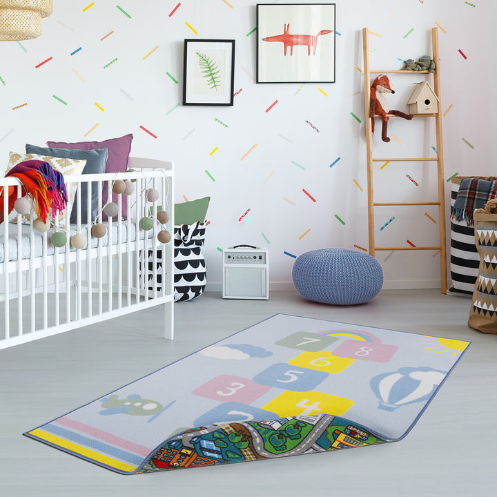 Детски Килим Kids 133/190 см за Детска стая -Duo Улици-Дама Многоцветен