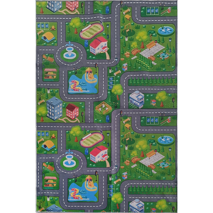 Детски Килим Токио Улици зелено Стандартен / 120х170 см