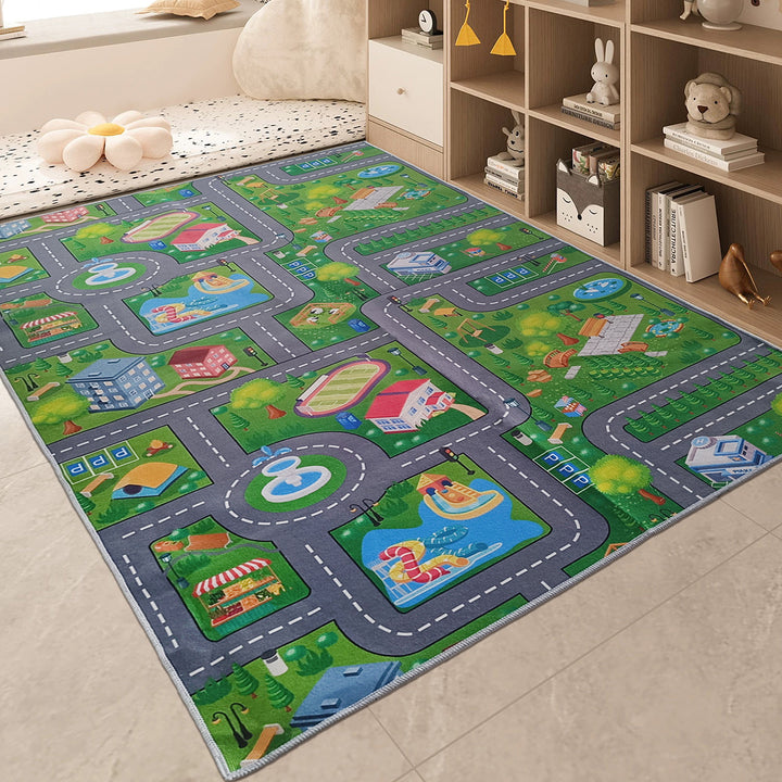 Детски Килим Токио Улици зелено Стандартен / 120х170 см