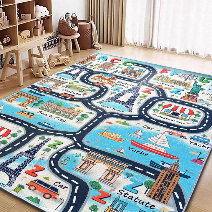 Детски Килим Токио Улици синьо Стандартен / 120х170 см