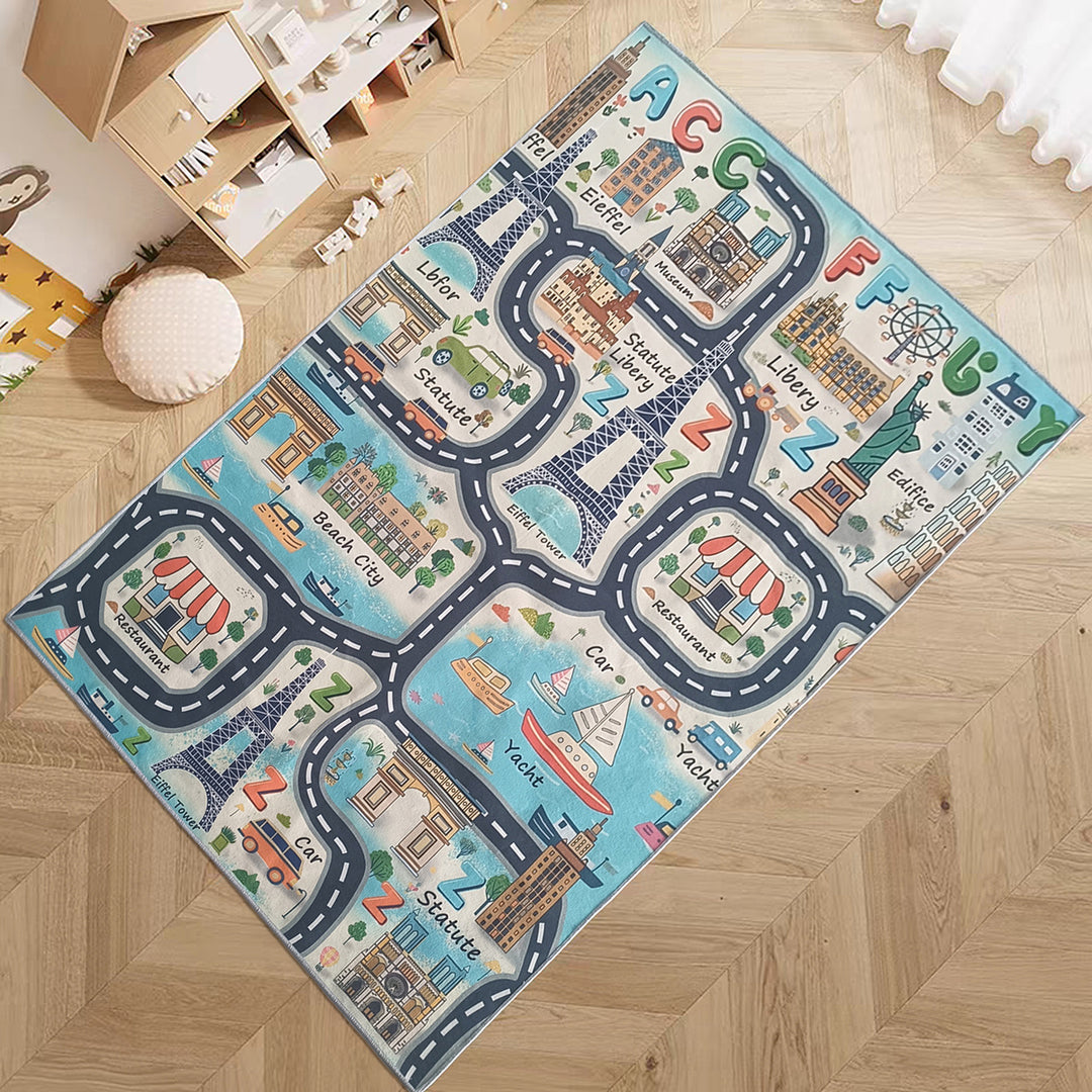 Детски Килим Токио Улици синьо Стандартен / 120х170 см