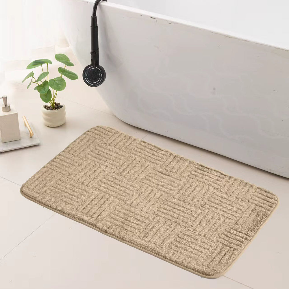 Килим за баня Бъни 3D Релефно каре Бежово Мини / 040х060 см