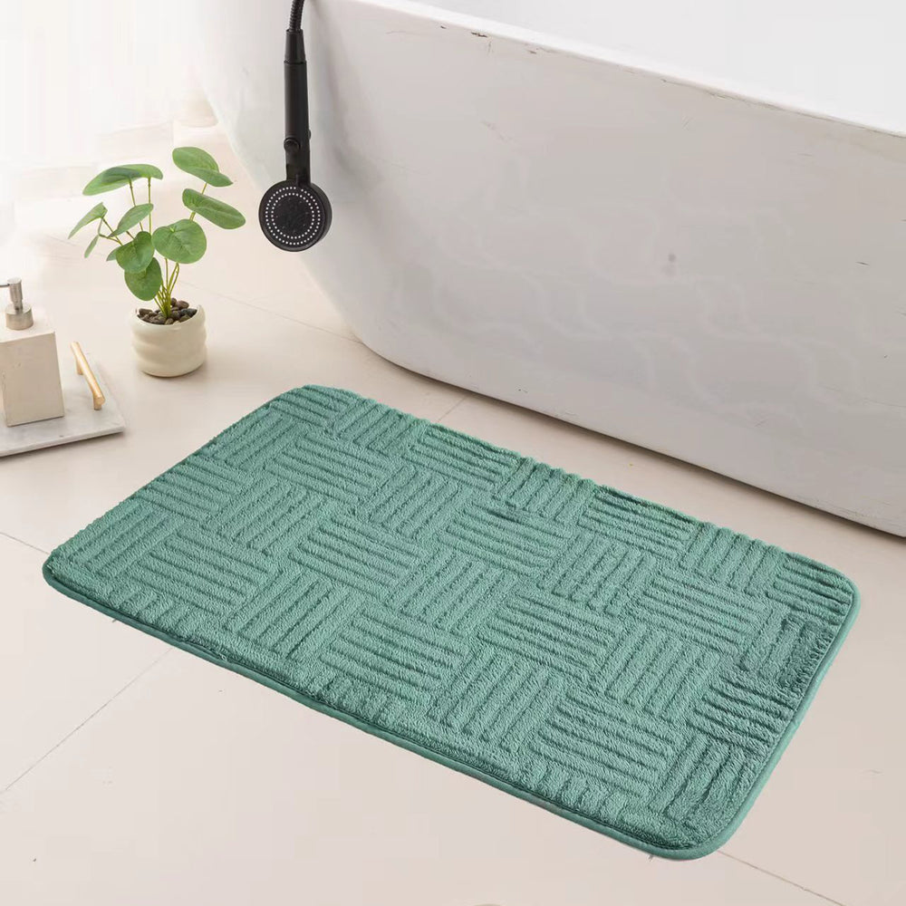 Килим за баня Бъни 3D Релефно каре Зелено Мини / 040х060 см