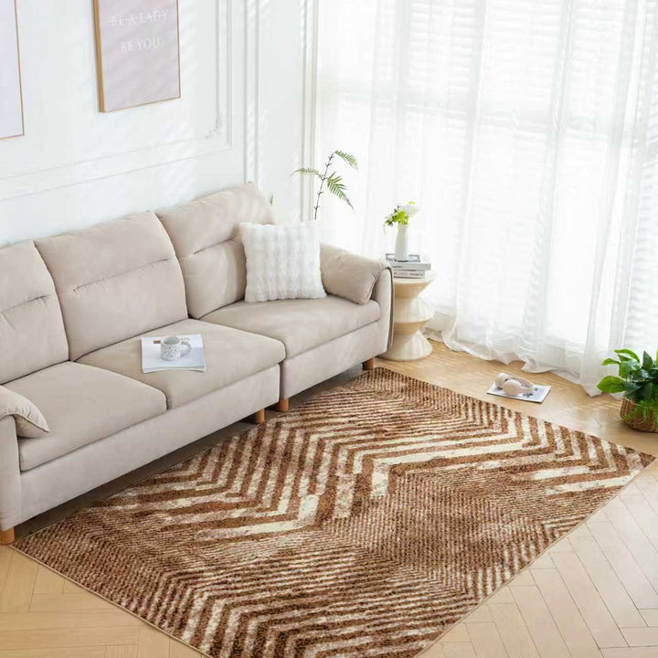 Мокетен Килим Лооп Зигзаг Бежово-кафяво Стандартен / 140х200 см