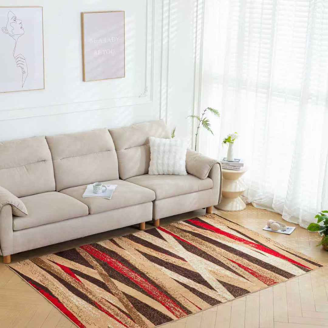 Мокетен Килим Лооп Черти Бежово-кафяво Стандартен / 140х200 см