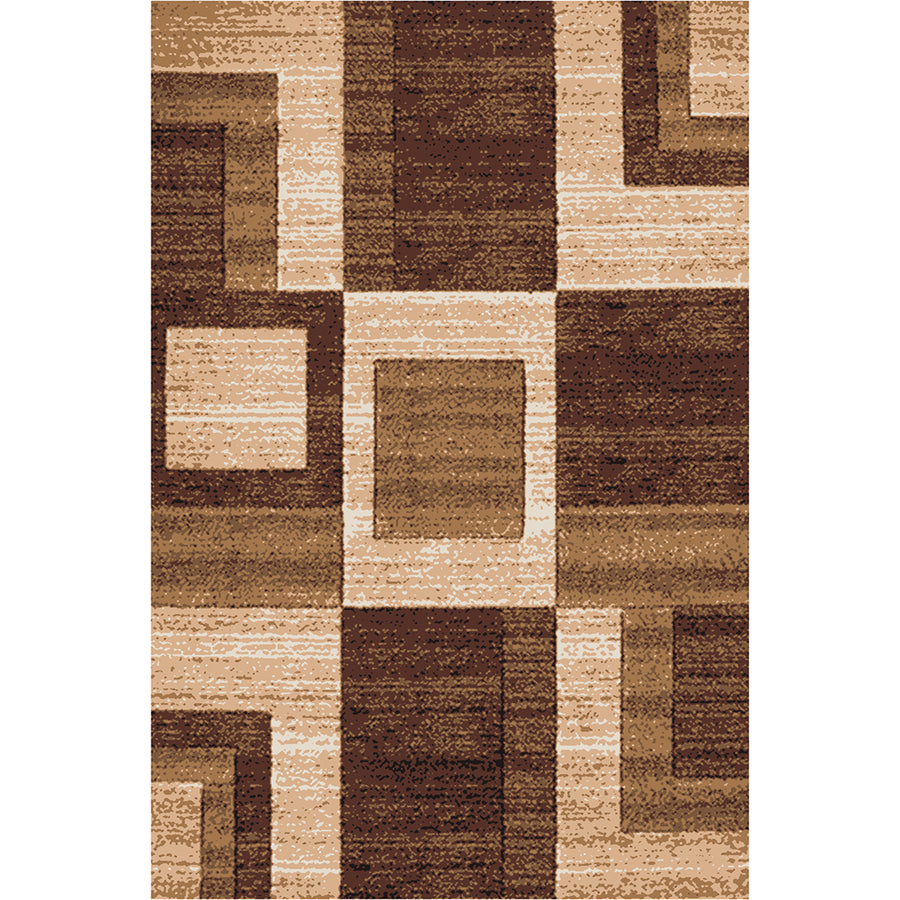 Мокетен Килим Лооп Квадрати Бежово-кафяво Стандартен / 140х200 см