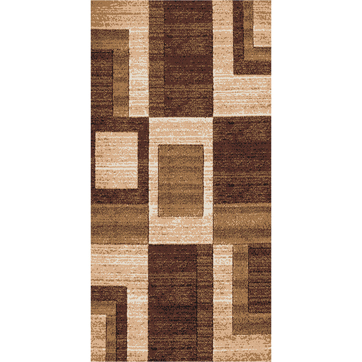 Мокетен Килим Лооп Квадрати Бежово-кафяво Стандартен / 140х200 см