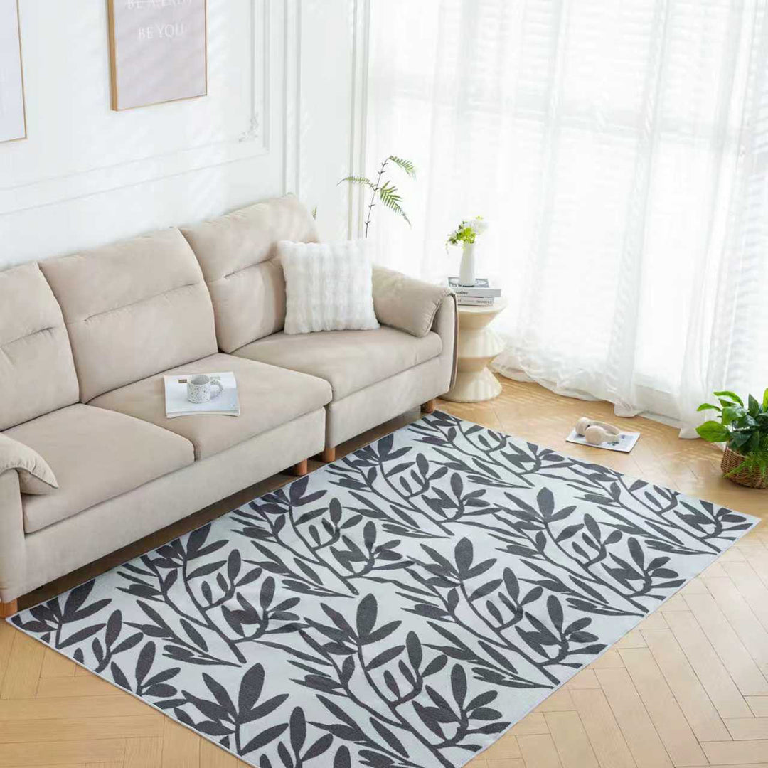 Мокетен Килим Лооп Листа Сиво Стандартен / 140х200 см