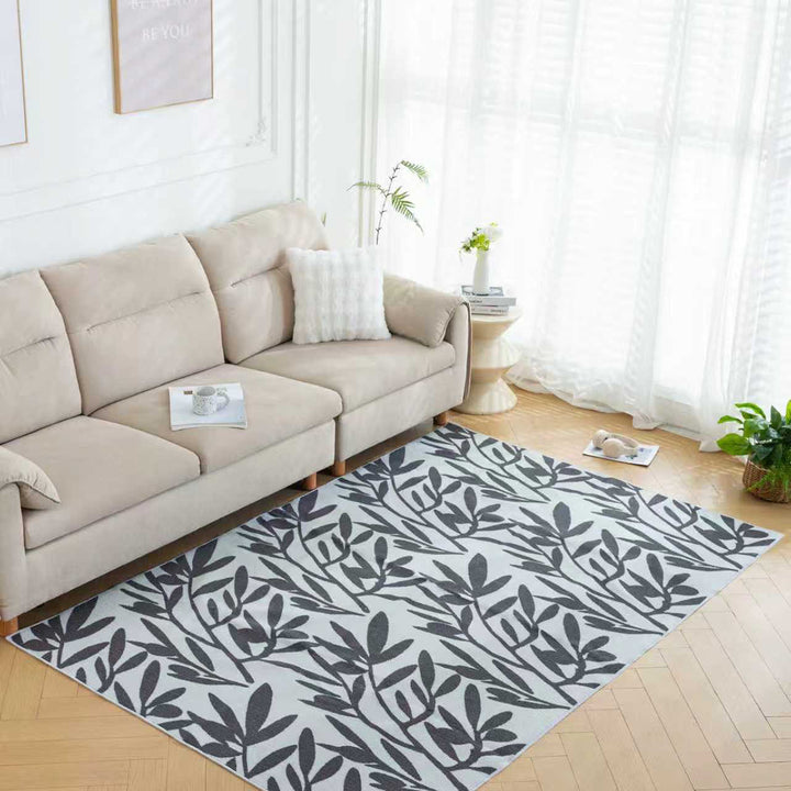 Мокетен Килим Лооп Листа Сиво Стандартен / 140х200 см